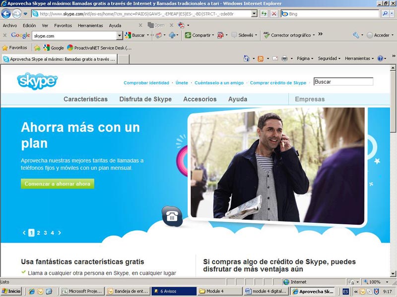 Skype web page